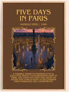 Five Days In Paris Minimalist Book Poster by Danielle Steel – image 1