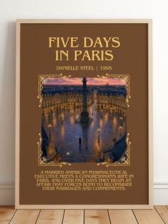 Five Days In Paris Minimalist Book Poster by Danielle Steel – image 2