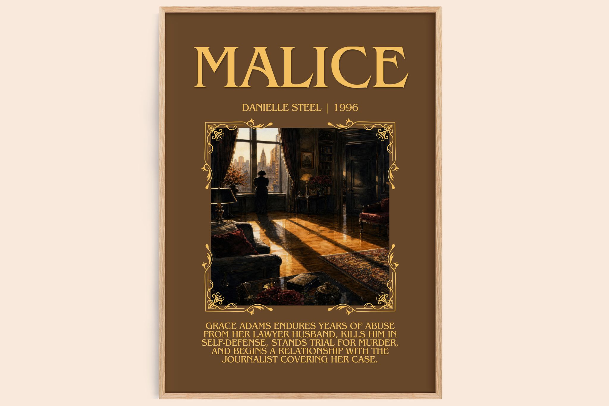 Malice Minimalist Book Poster by Danielle Steel