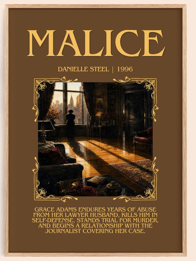 Malice Minimalist Book Poster by Danielle Steel