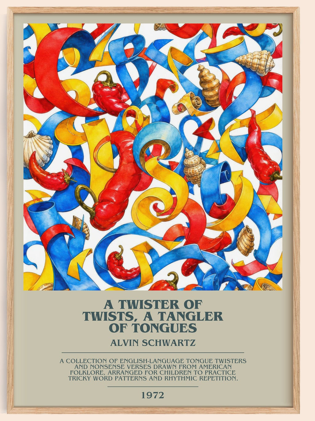Twister Of Twists, A Tangler Of Tongues Bookish Wall Art – A. Schwartz