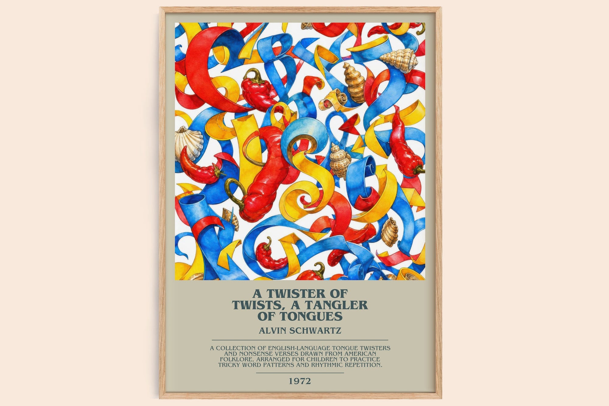 Twister Of Twists, A Tangler Of Tongues Bookish Wall Art – A. Schwartz