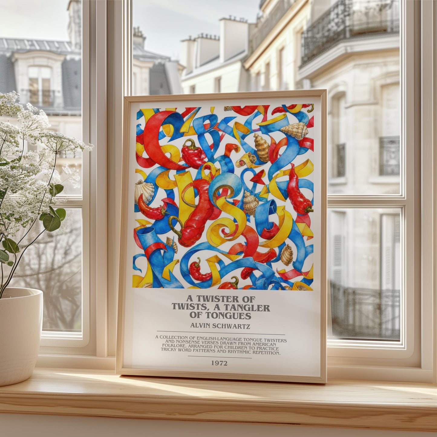 Twister Of Twists, A Tangler Of Tongues Bookish Wall Art – A. Schwartz