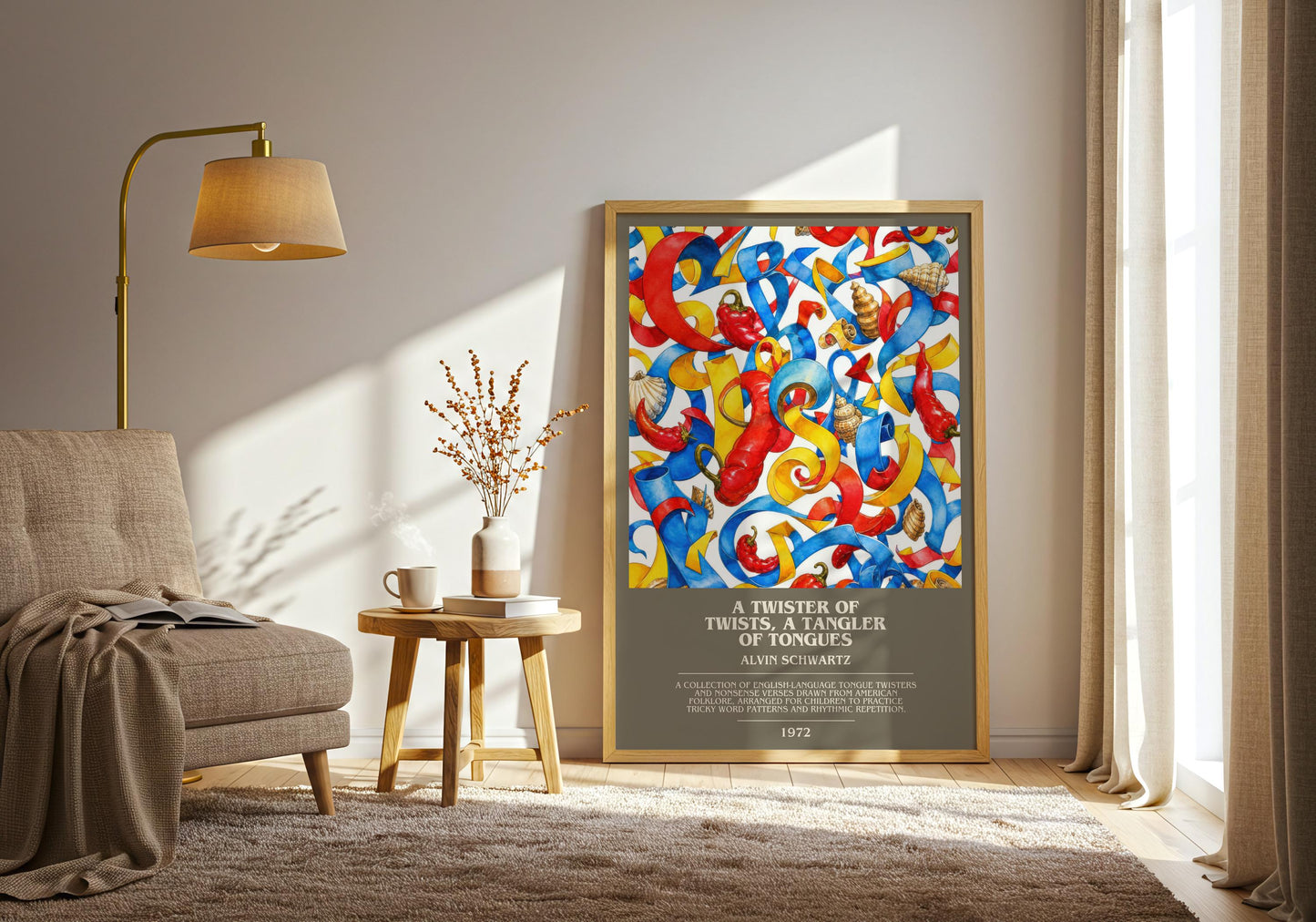 Twister Of Twists, A Tangler Of Tongues Bookish Wall Art – A. Schwartz