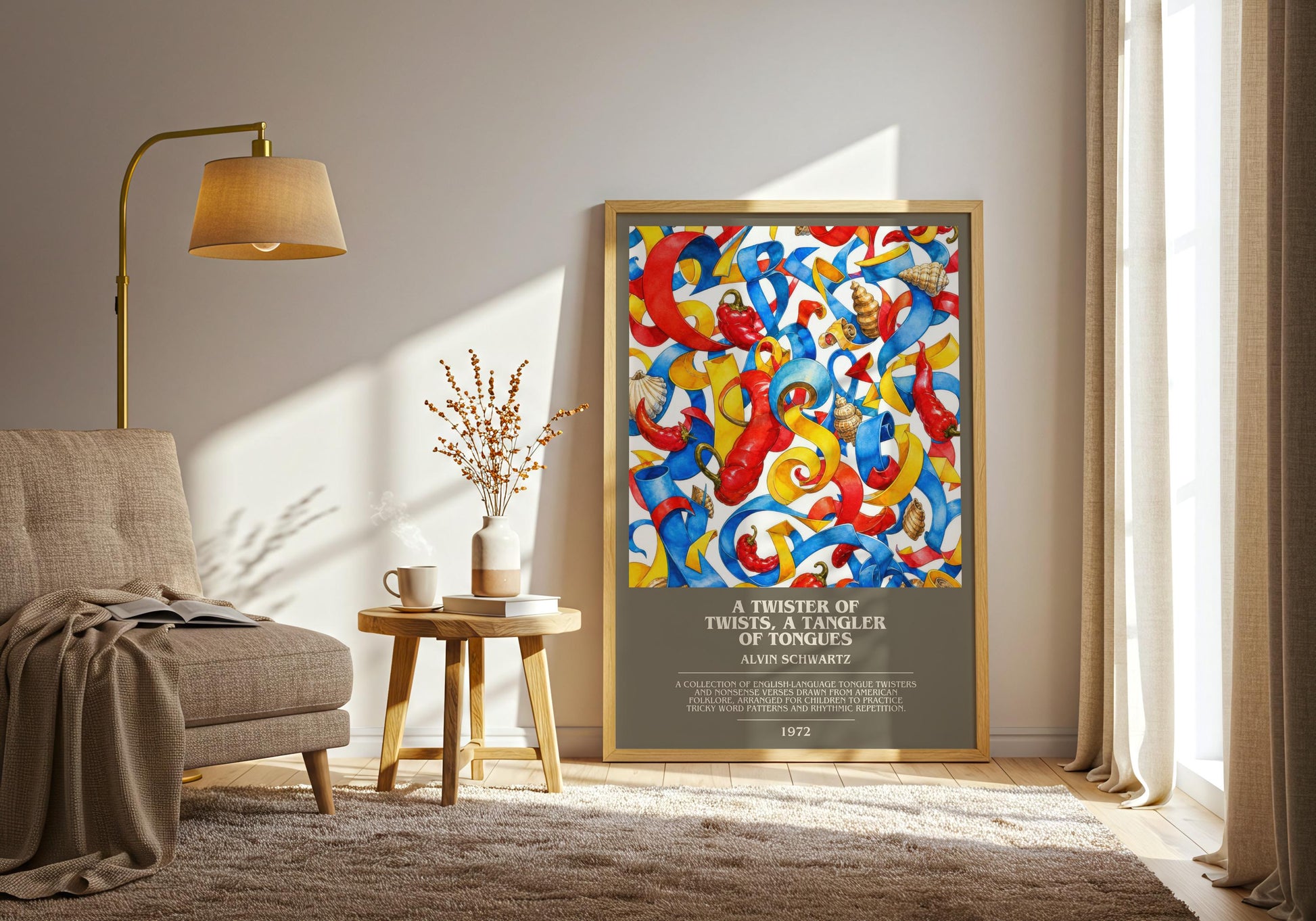 Twister Of Twists, A Tangler Of Tongues Bookish Wall Art – A. Schwartz