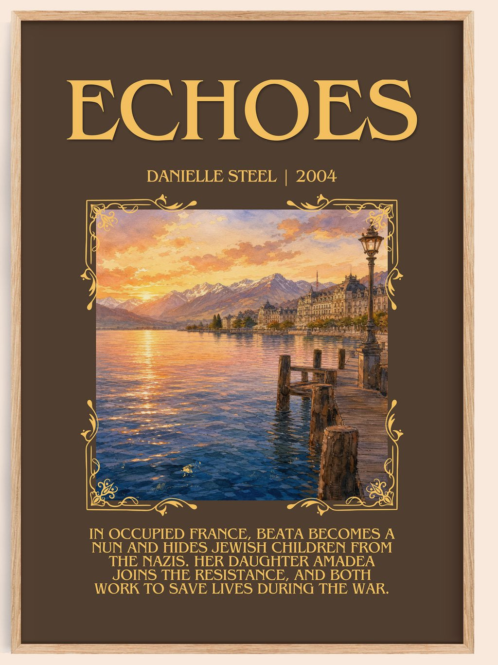 Echoes Minimalist Book Poster by Danielle Steel – book poster