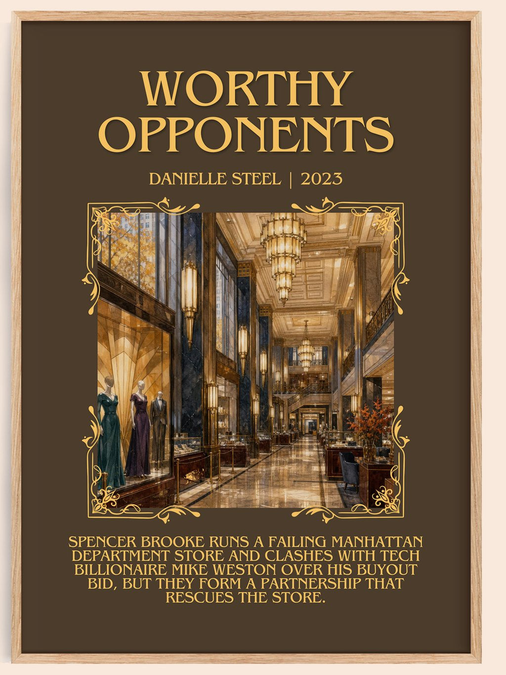 Worthy Opponents Minimalist Book Poster by Danielle Steel – book poster