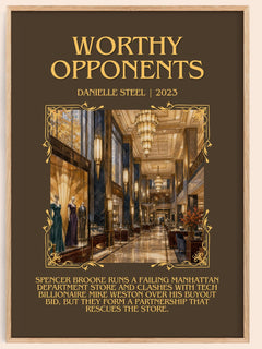 Worthy Opponents Minimalist Book Poster by Danielle Steel – image 1