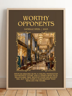 Worthy Opponents Minimalist Book Poster by Danielle Steel – image 2