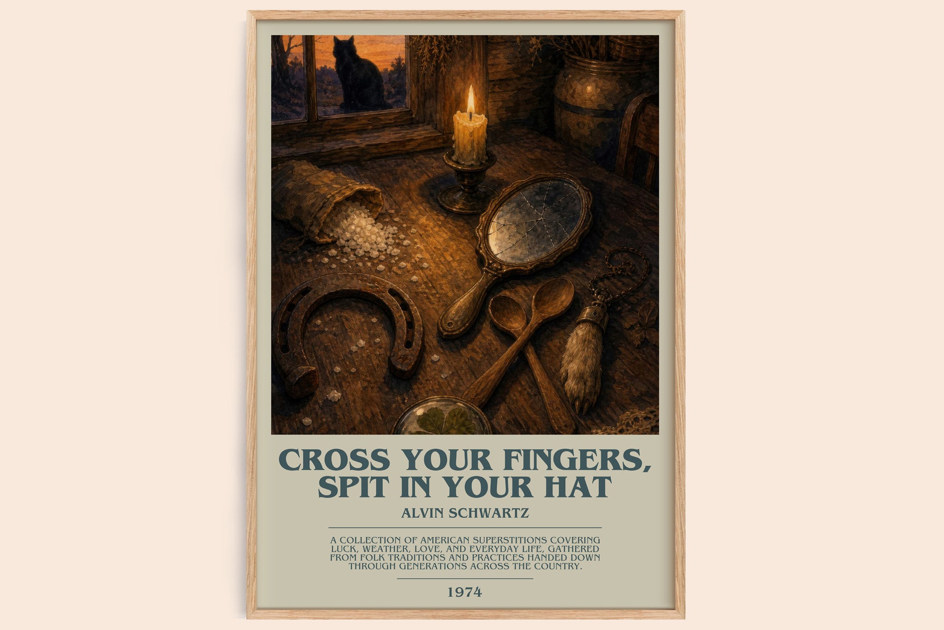 Cross Your Fingers, Spit In Your Hat Bookish Wall Art by A. Schwartz