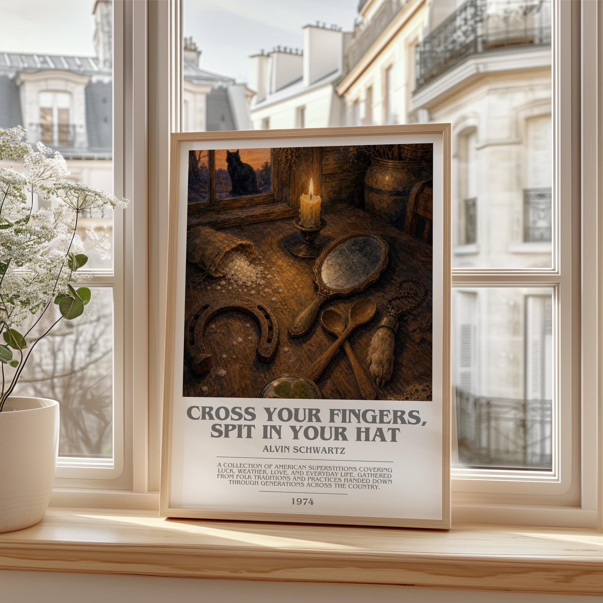 Cross Your Fingers, Spit In Your Hat Bookish Wall Art by A. Schwartz
