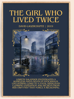 The Girl Who Lived Twice Minimalist Book Poster by David Lagercrantz – image 1