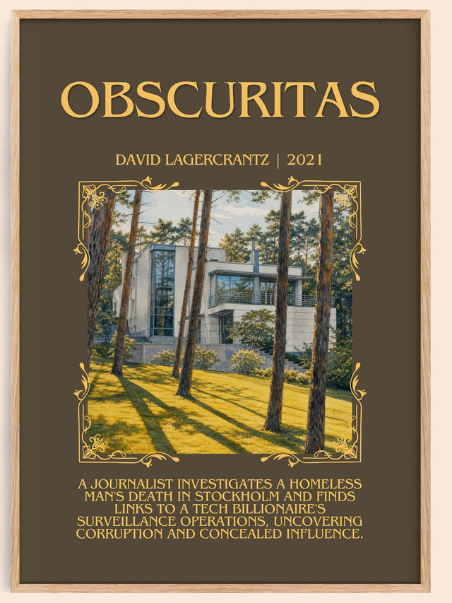 Obscuritas Minimalist Book Poster by David Lagercrantz