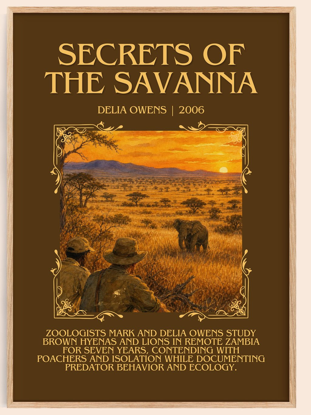 Secrets Of The Savanna Minimalist Book Poster by Delia Owens – book poster