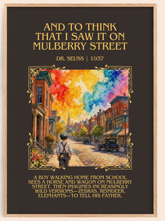 And To Think That I Saw It On Mulberry Street Minimalist Book Poster – image 1