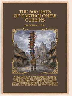 500 Hats Of Bartholomew Cubbins Minimalist Book Poster by Dr. Seuss – image 1