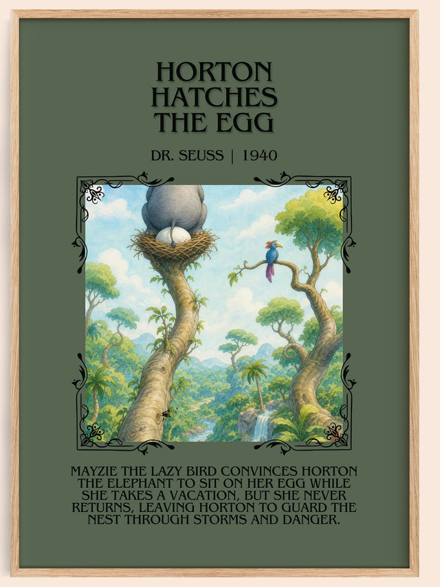 Horton Hatches The Egg Minimalist Book Poster by Dr. Seuss