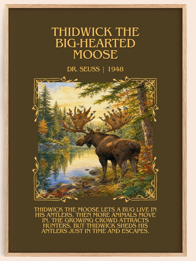 Thidwick The Big-Hearted Moose Minimalist Book Poster by Dr. Seuss