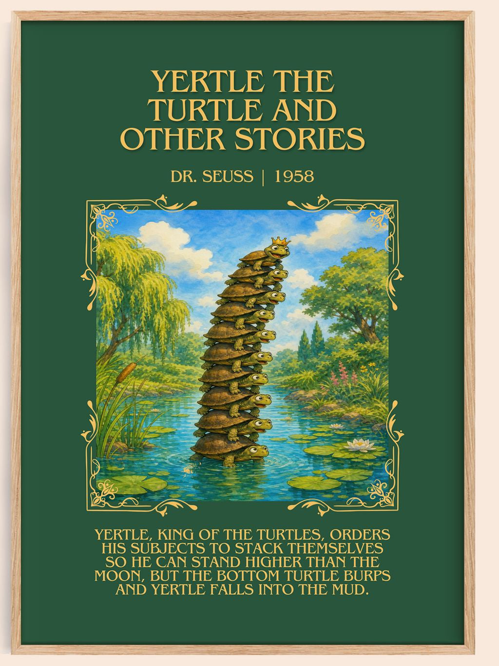 Yertle The Turtle And Other Stories Minimalist Book Poster by D. Seuss – book poster