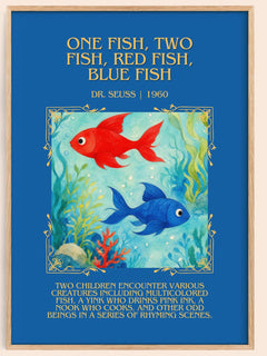One Fish, Two Fish, Red Fish, Blue Fish Minimalist Book Poster – D. – image 1