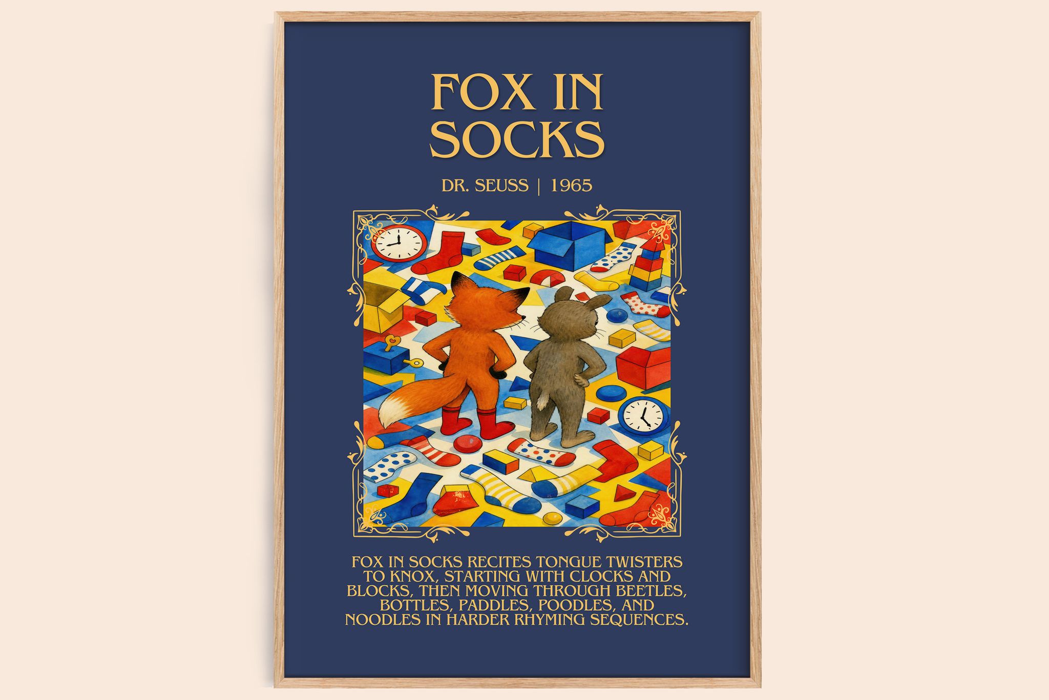 Fox In Socks Minimalist Book Poster by Dr. Seuss