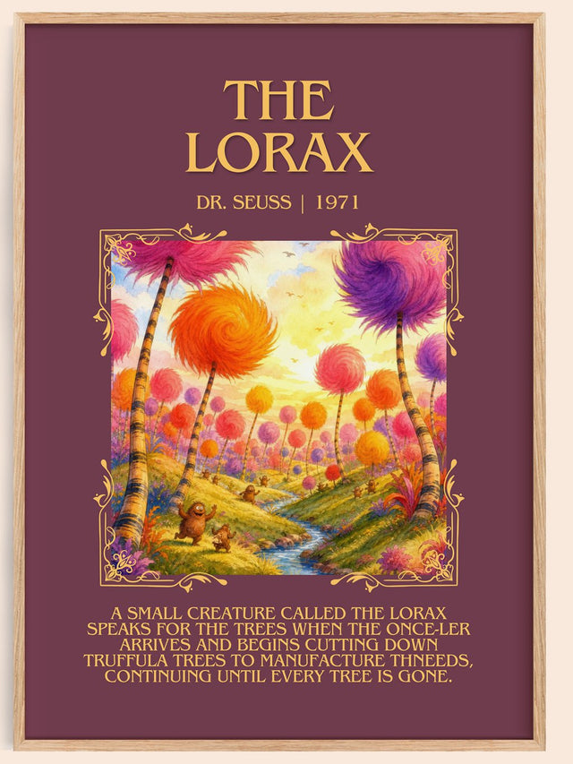 The Lorax Minimalist Book Poster by Dr. Seuss