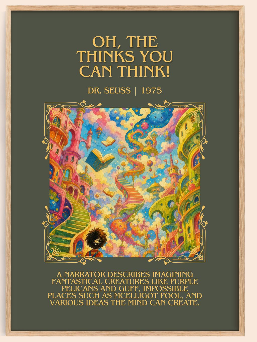 Oh, The Thinks You Can Think! Minimalist Book Poster by Dr. Seuss – book poster