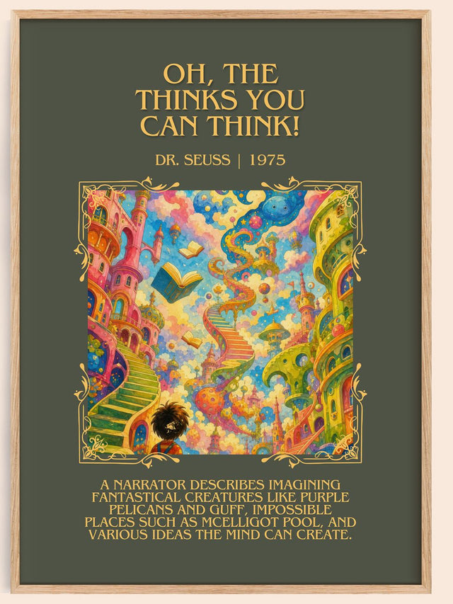 Oh, The Thinks You Can Think! Minimalist Book Poster by Dr. Seuss