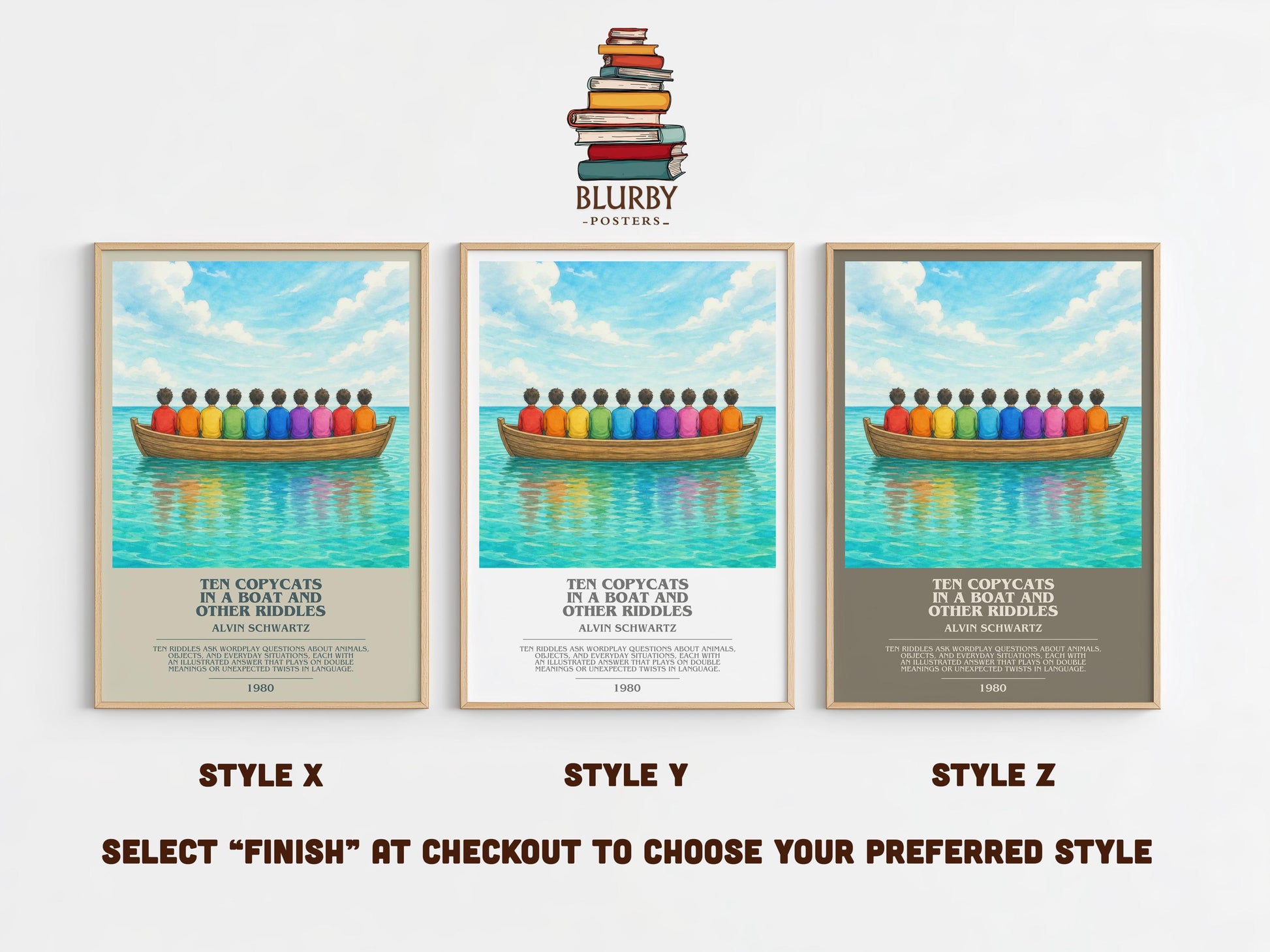 Ten Copycats In A Boat And Other Riddles Bookish Wall Art – A.