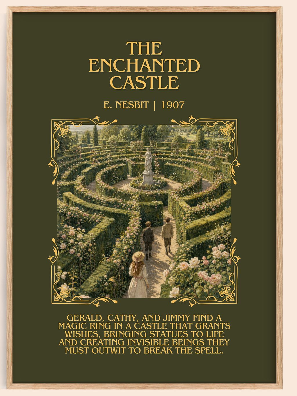 The Enchanted Castle Minimalist Book Poster by E. Nesbit – book poster