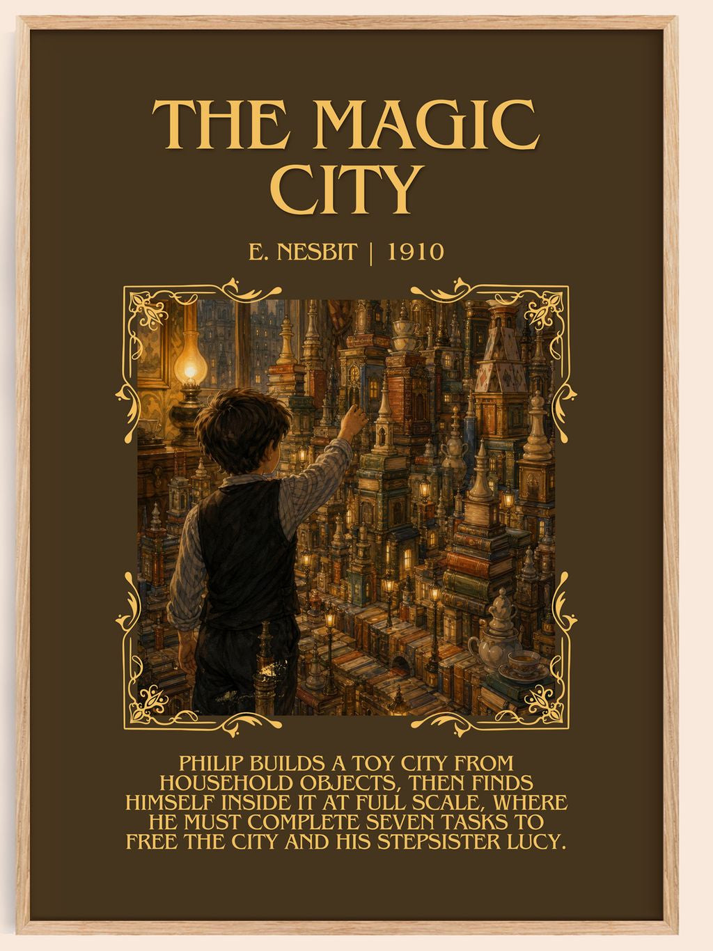 The Magic City Minimalist Book Poster by E. Nesbit – book poster