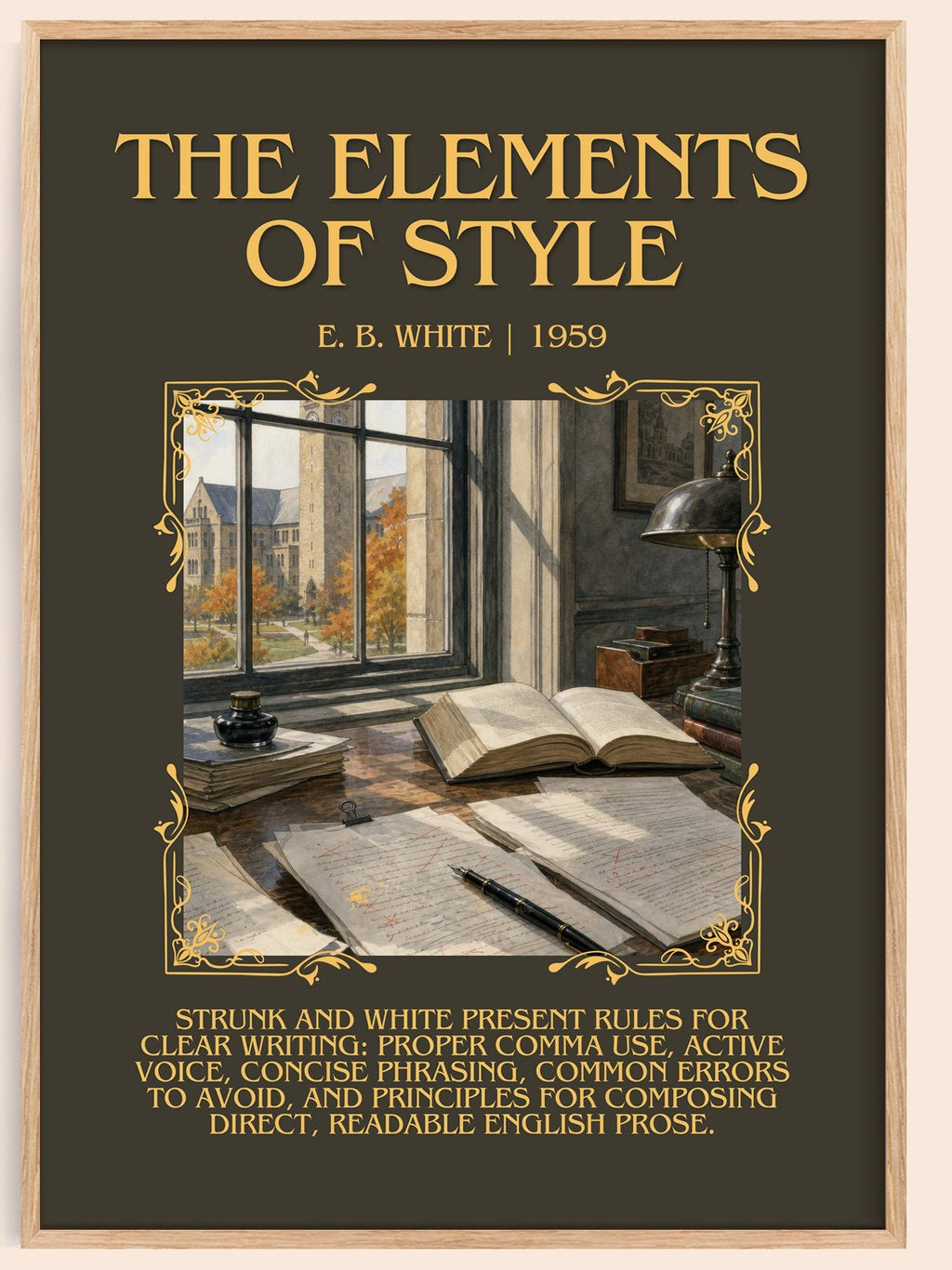 The Elements Of Style Minimalist Book Poster by E. B. White – book poster