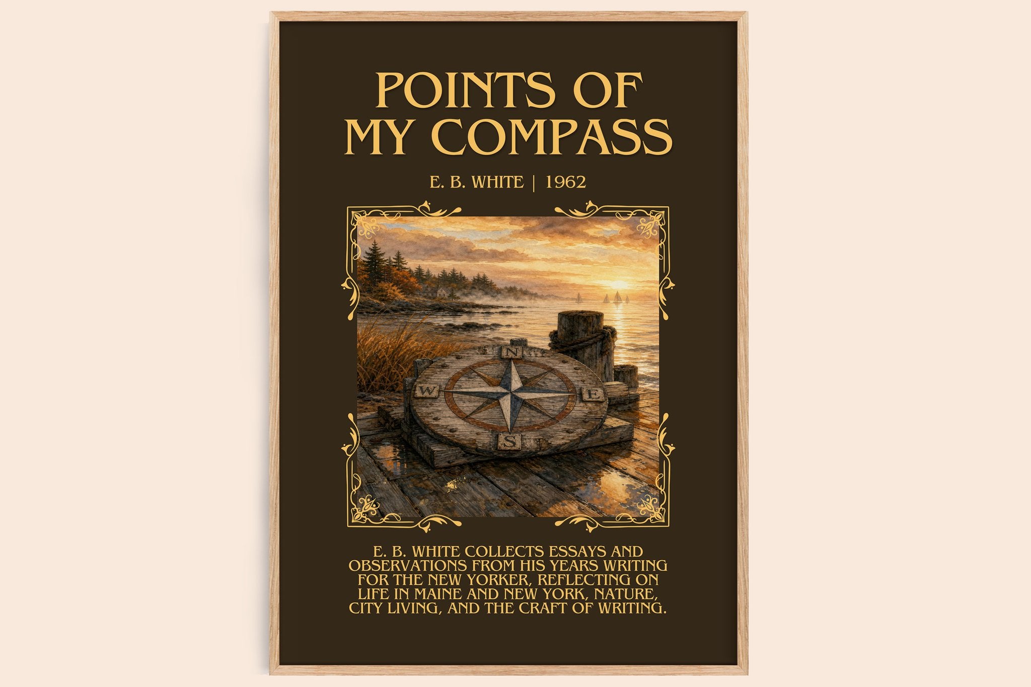 Points Of My Compass Minimalist Book Poster by E. B. White