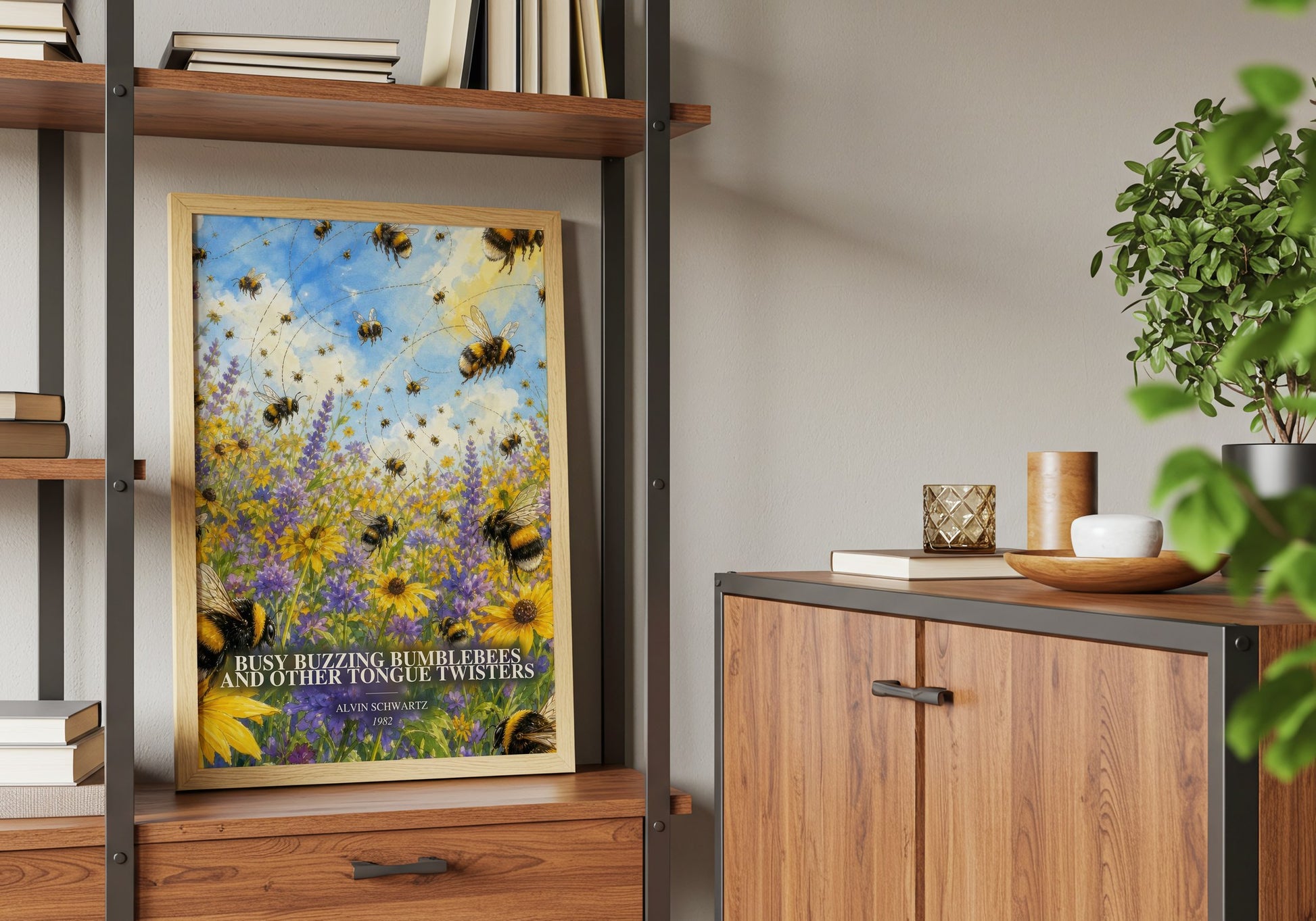 Busy Buzzing Bumblebees And Other Tongue Twisters book watercolour illustration paper finish options – matte satin gloss