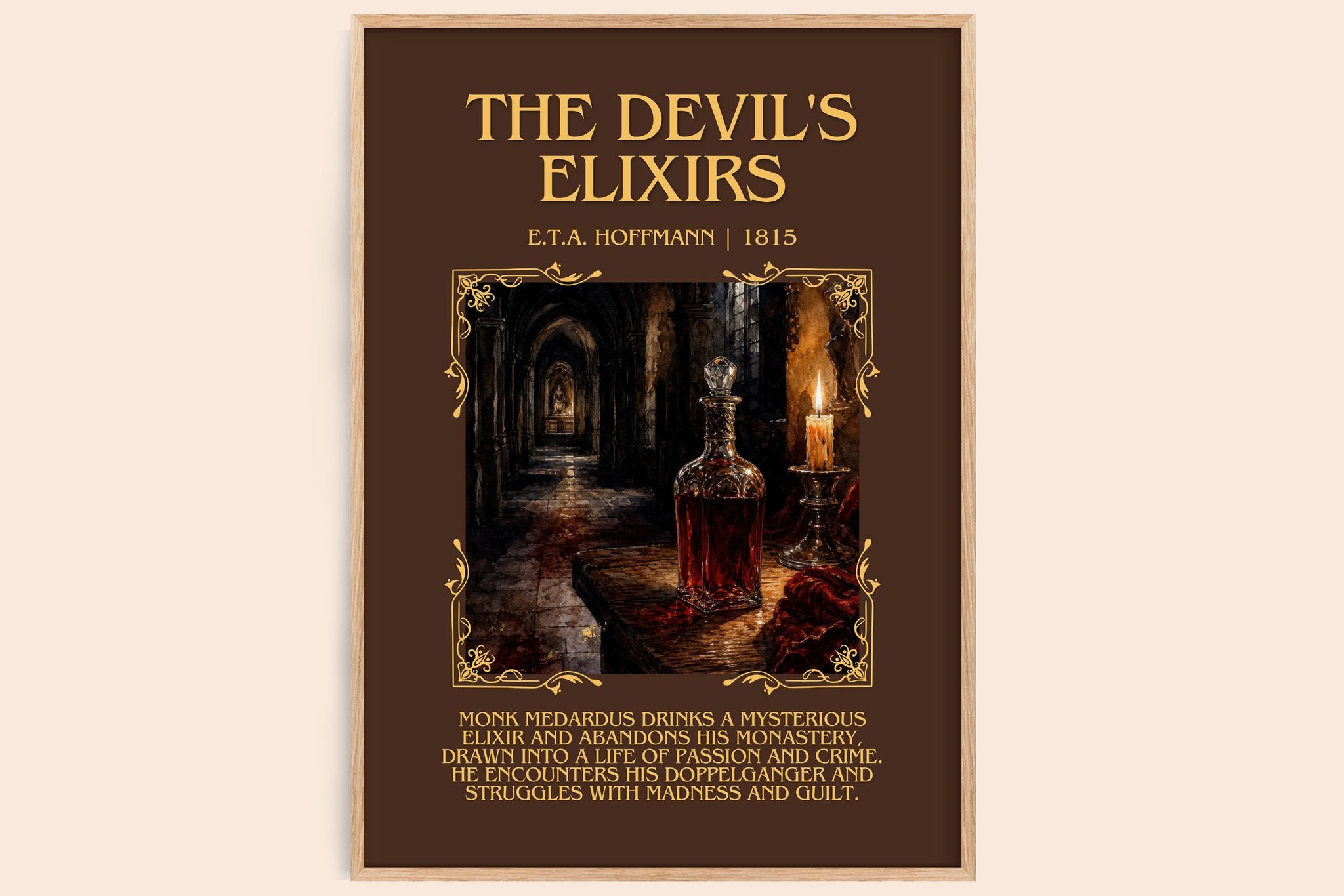 The Devil's Elixirs Minimalist Book Poster by E.T.A. Hoffmann