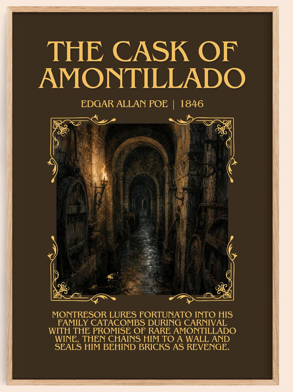 The Cask Of Amontillado Minimalist Book Poster by Edgar Allan Poe – book poster