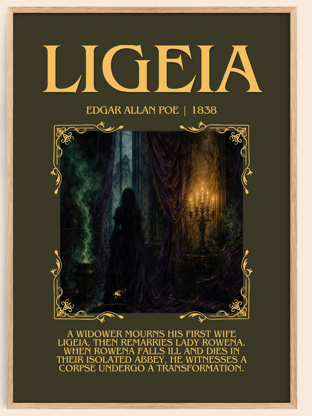 Ligeia Minimalist Book Poster by Edgar Allan Poe – book poster
