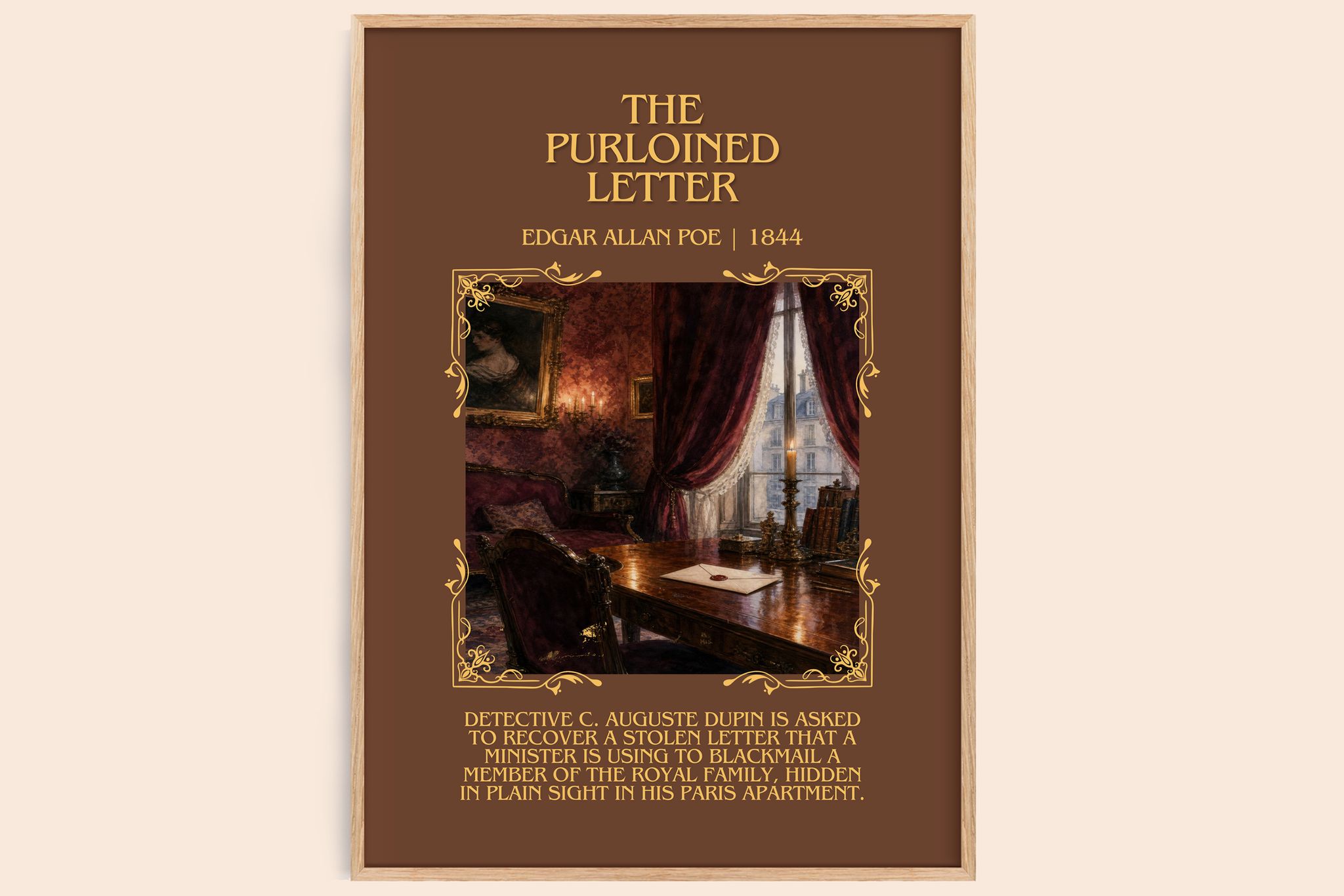 The Purloined Letter Minimalist Book Poster by Edgar Allan Poe