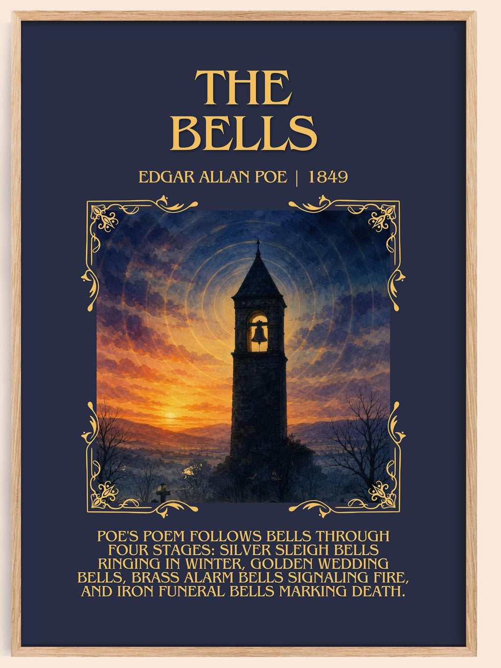 The Bells Minimalist Book Poster by Edgar Allan Poe – book poster