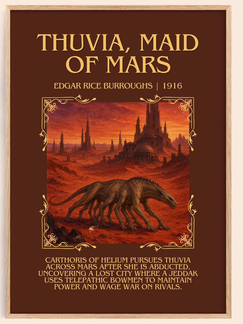 Thuvia, Maid Of Mars Minimalist Book Poster by Edgar Rice Burroughs – book poster