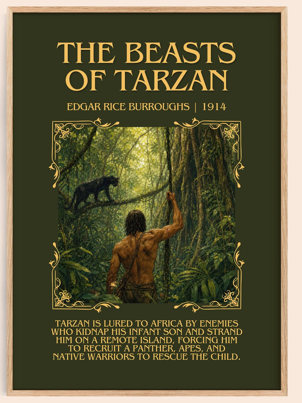 The Beasts Of Tarzan Minimalist Book Poster by Edgar Rice Burroughs – book poster
