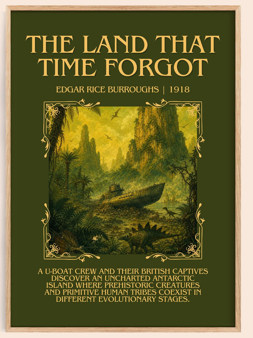 Land That Time Forgot Minimalist Book Poster by Edgar Rice Burroughs – book poster