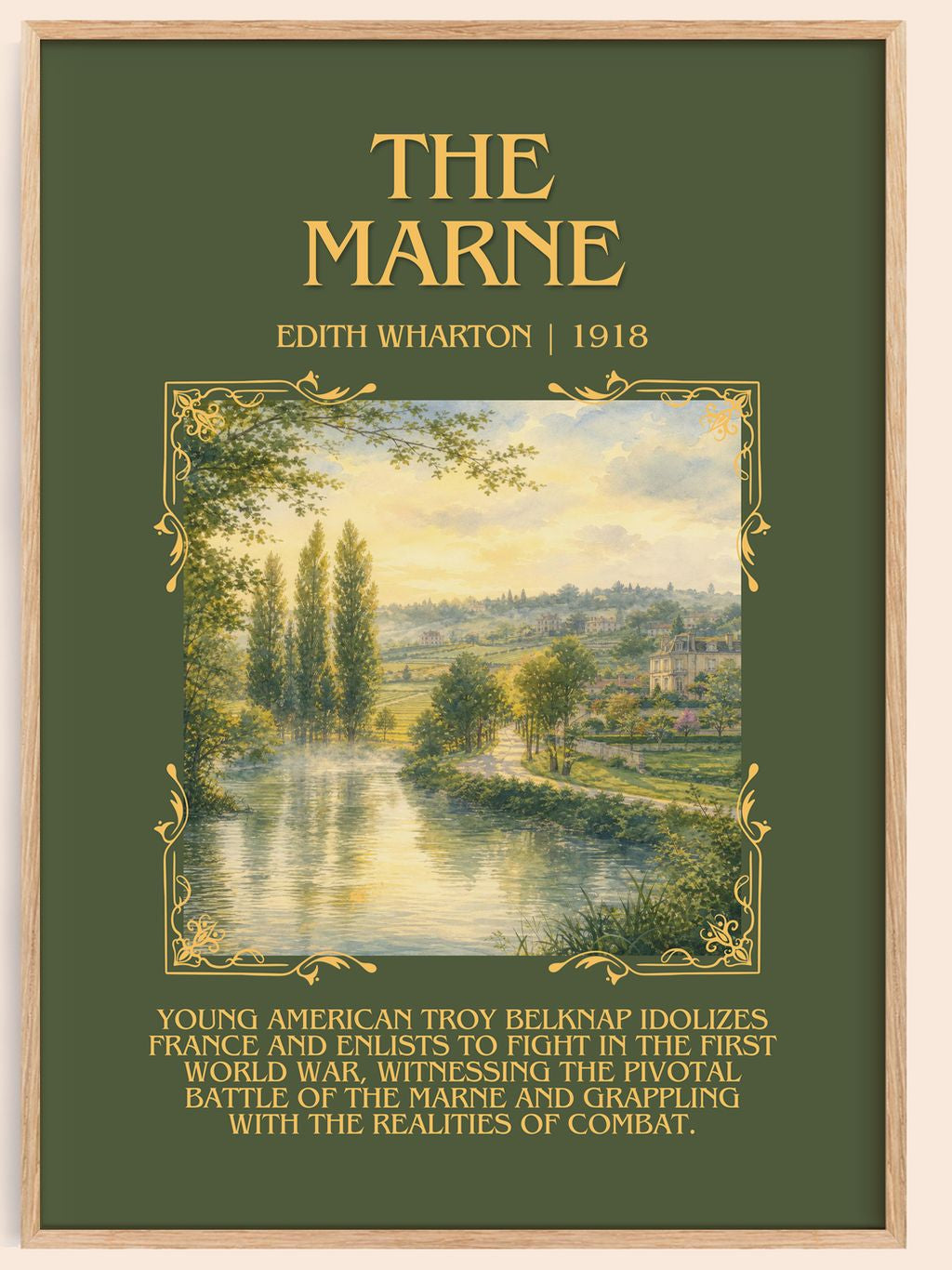The Marne Minimalist Book Poster by Edith Wharton – book poster