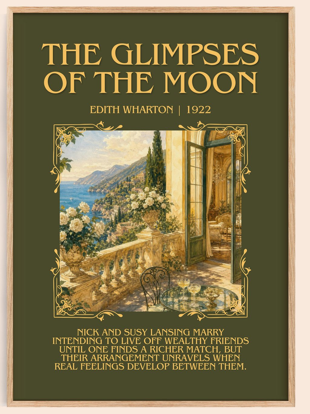 The Glimpses Of The Moon Minimalist Book Poster by Edith Wharton – book poster