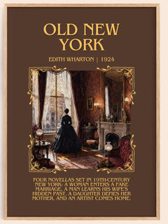 Old New York Minimalist Book Poster by Edith Wharton – book poster