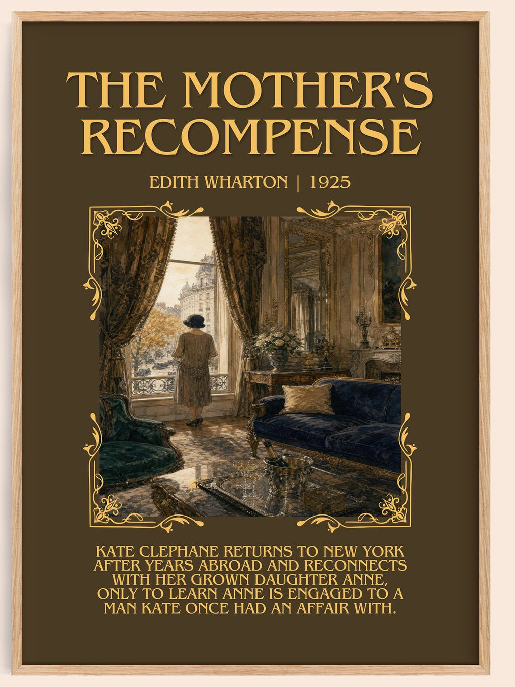 The Mother'S Recompense Minimalist Book Poster by Edith Wharton – book poster