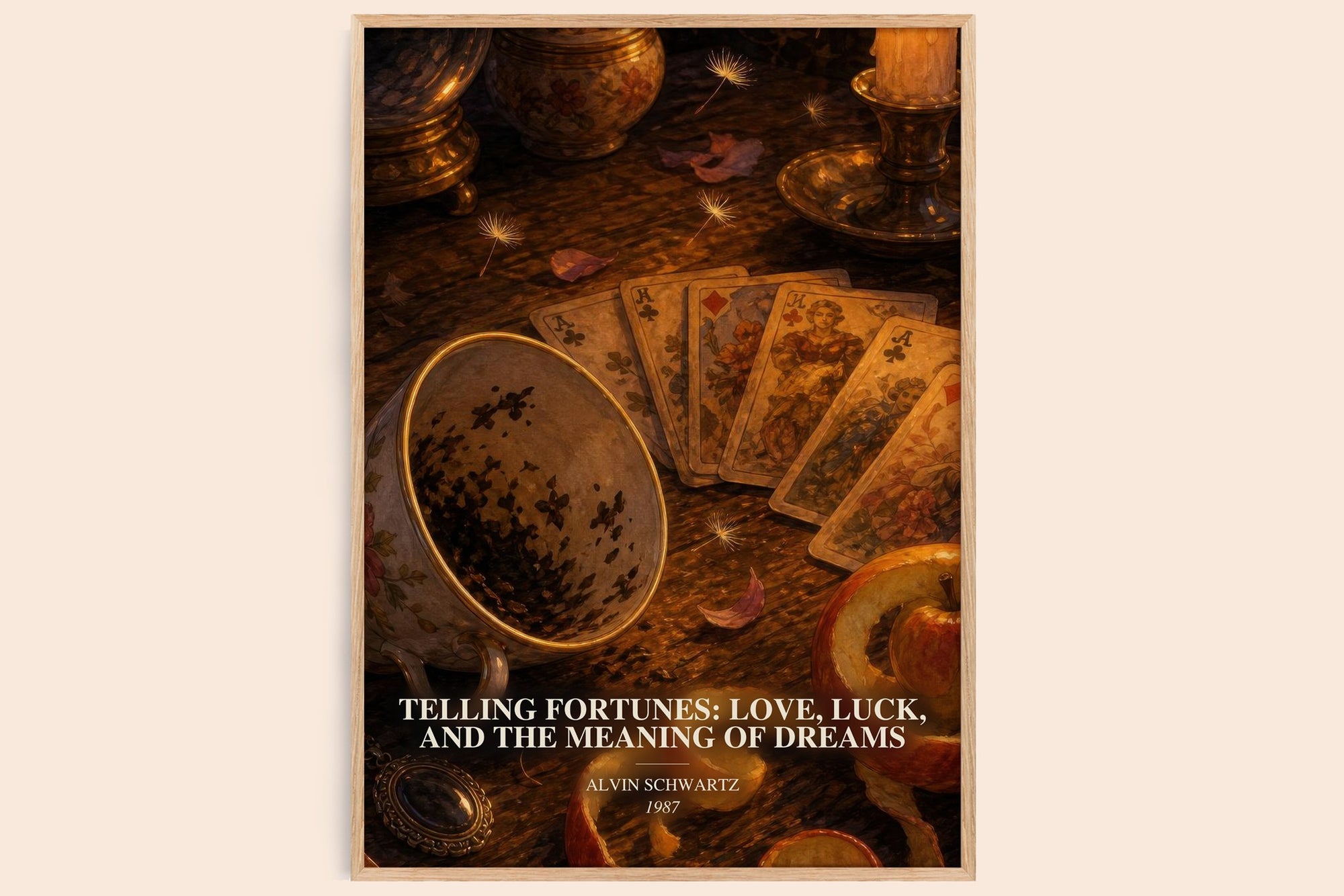 Telling Fortunes: Love, Luck, And The Meaning Of Dreams watercolour book poster by Alvin Schwartz – framed literary art print