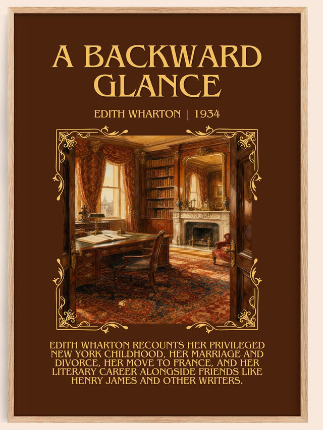 A Backward Glance Minimalist Book Poster by Edith Wharton