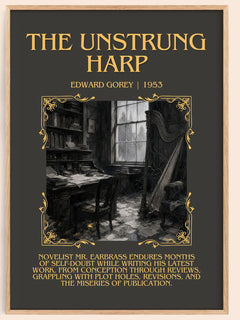 The Unstrung Harp Minimalist Book Poster by Edward Gorey – book poster