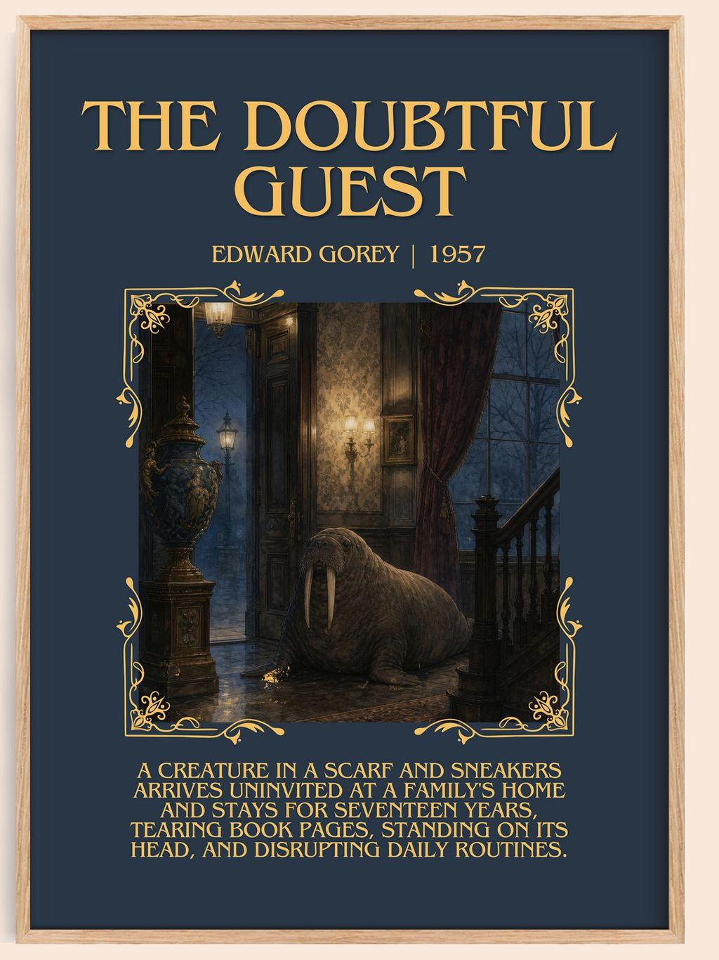 The Doubtful Guest Minimalist Book Poster by Edward Gorey – book poster